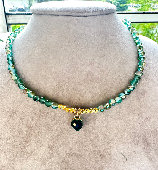 Marbella Green Crystal Choker Necklace