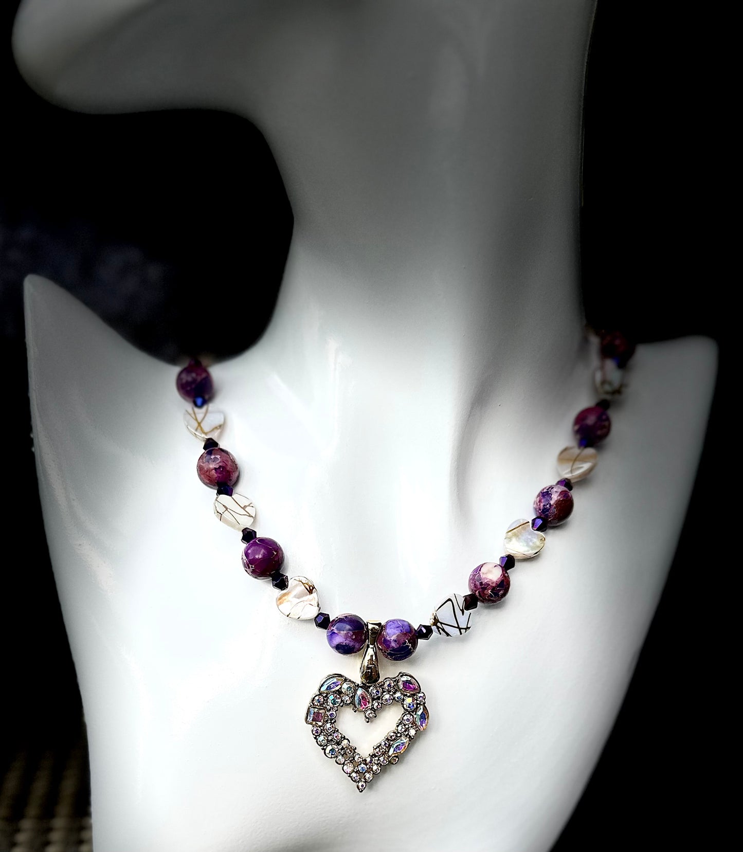 Purple Jasper Heart Necklace