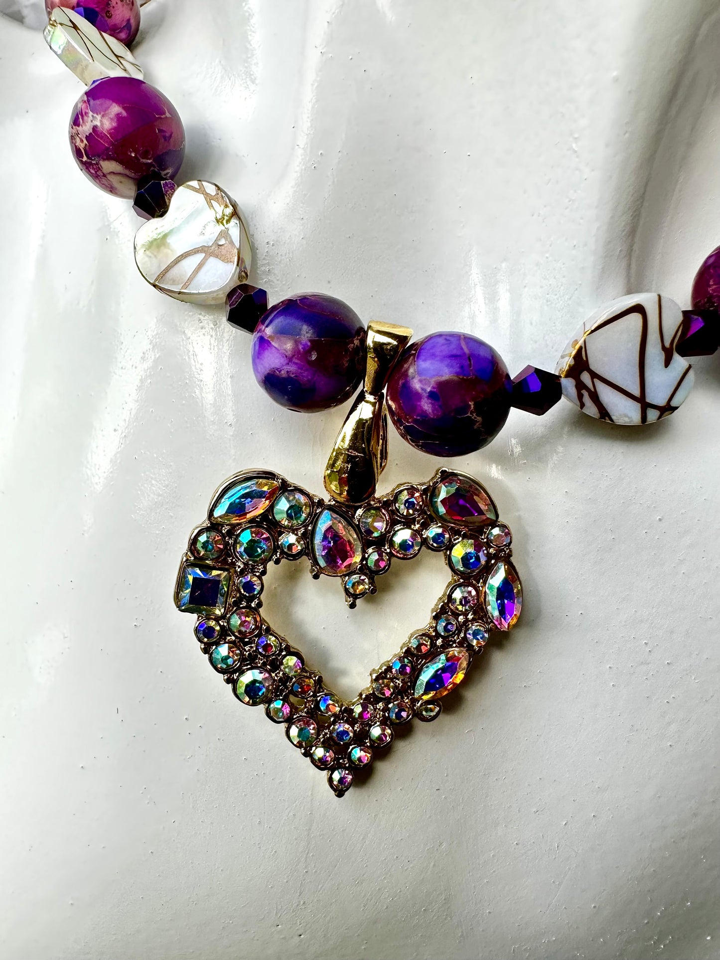 Purple Jasper Heart Necklace