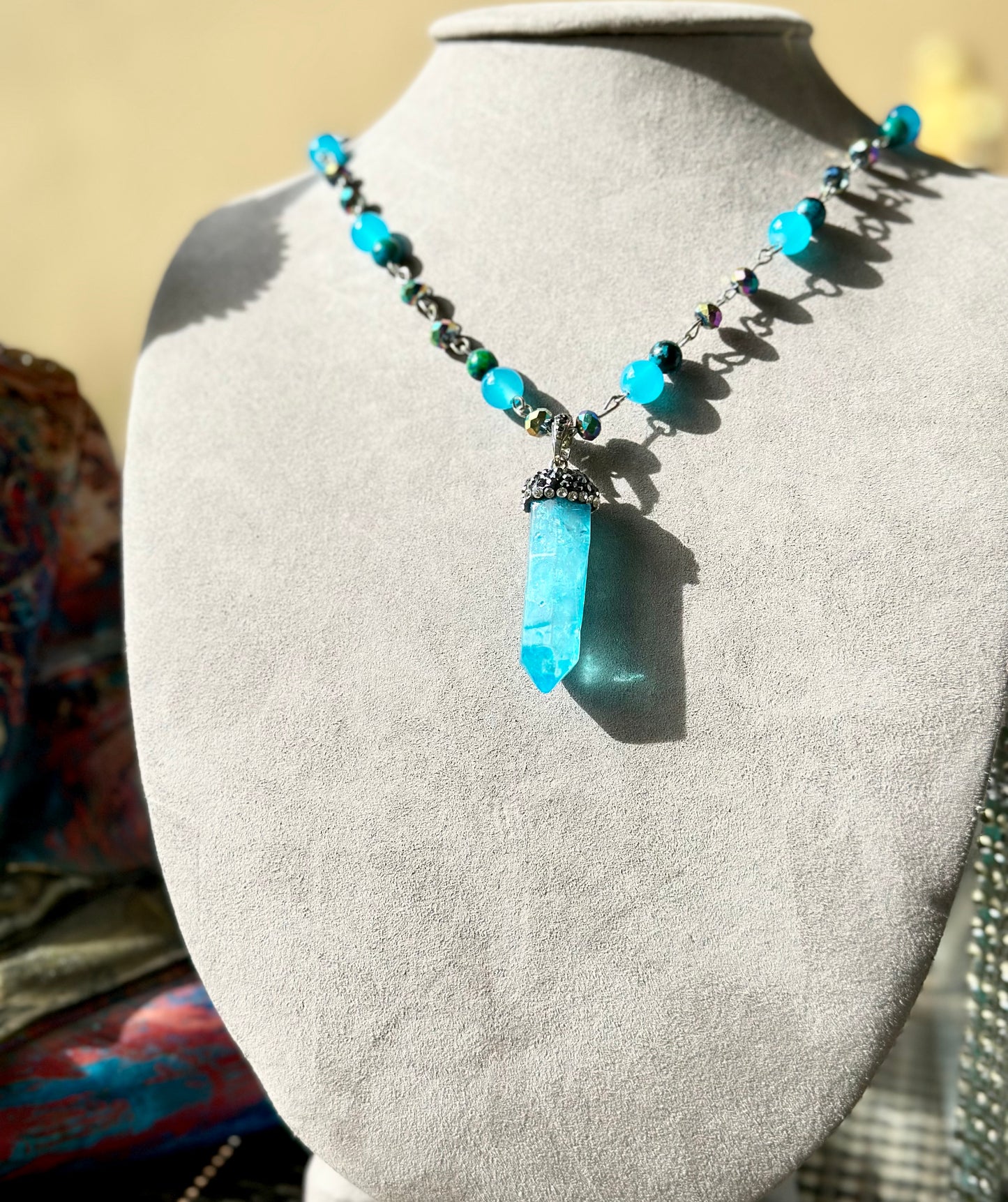 Curacao blue Quart Necklace