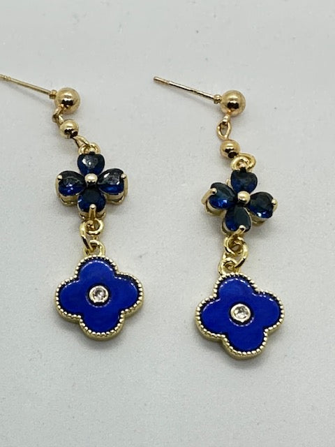 Sapphire Clover Earrings