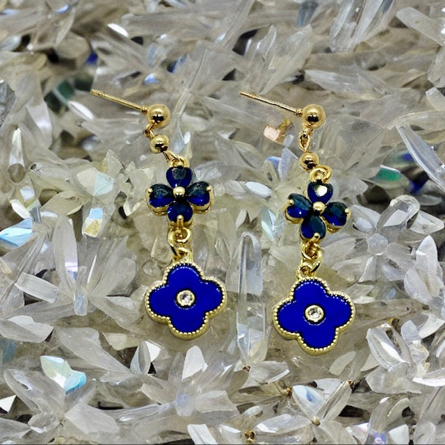 Sapphire Clover Earrings